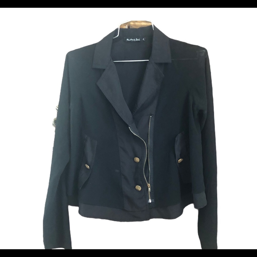 Mustard Seed Black Light Weight Jacket Sz S